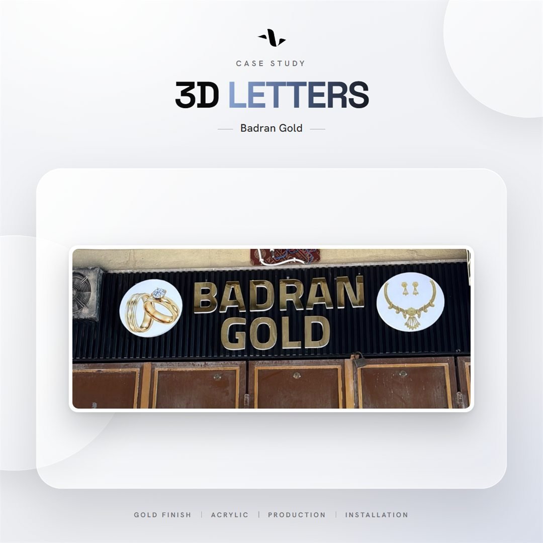 Badran Gold — 3D Letters by YZY Agency