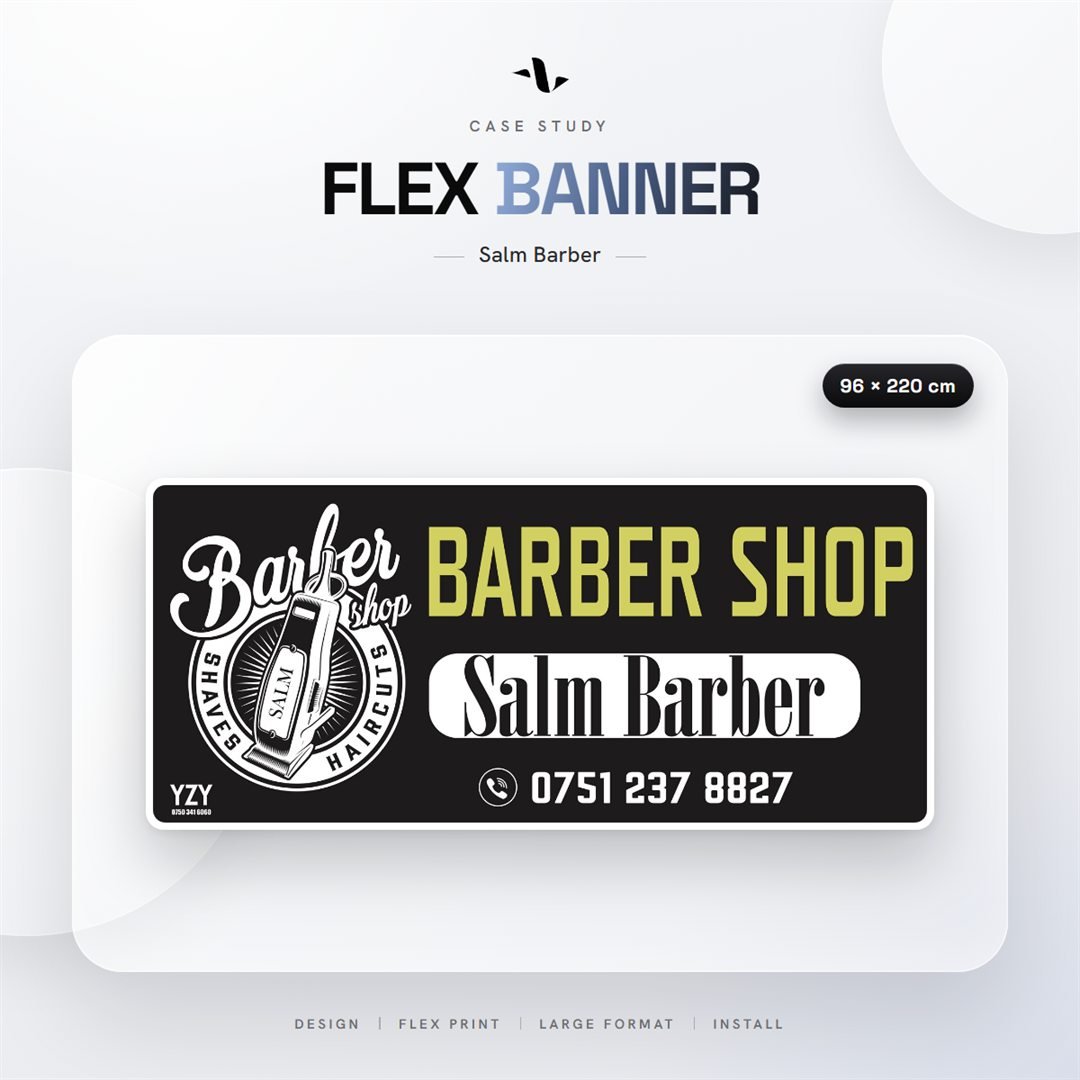Salm Barber — Flex Banner by YZY Agency